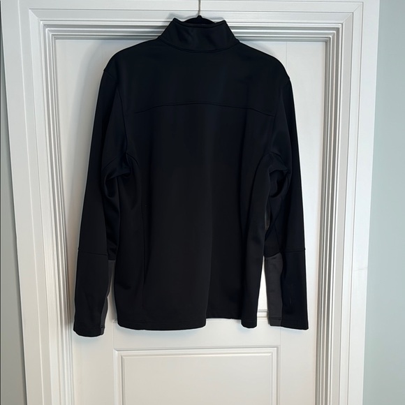 Dark Charcoal Gray Lightweight Athletic Jacket with High Collar and Zipper - Picture 3 of 3